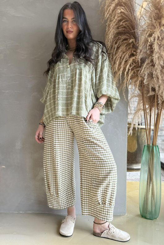 Greta Check Hugh Shirt Meadow